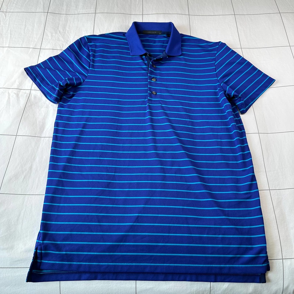 Greyson Blue & Teal Striped Polo Shirt